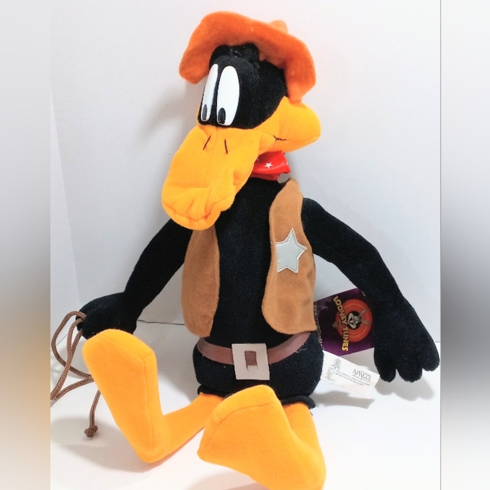 Wild West Sheriff Daffy Duck Plush 17" Looney Tunes 2003 Nanco Warner Bros